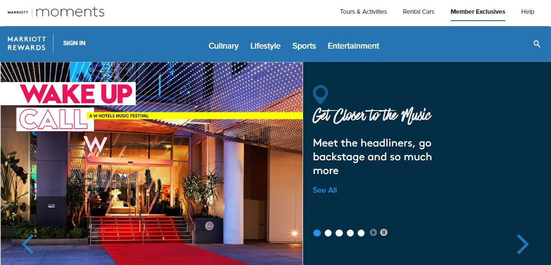 Unique experiences with the Marriot Moments program